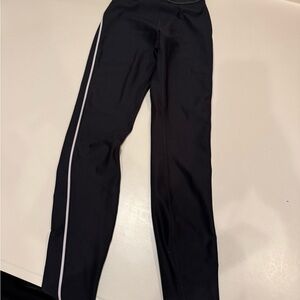 ALO Yoga Black Leggings with White Stripe